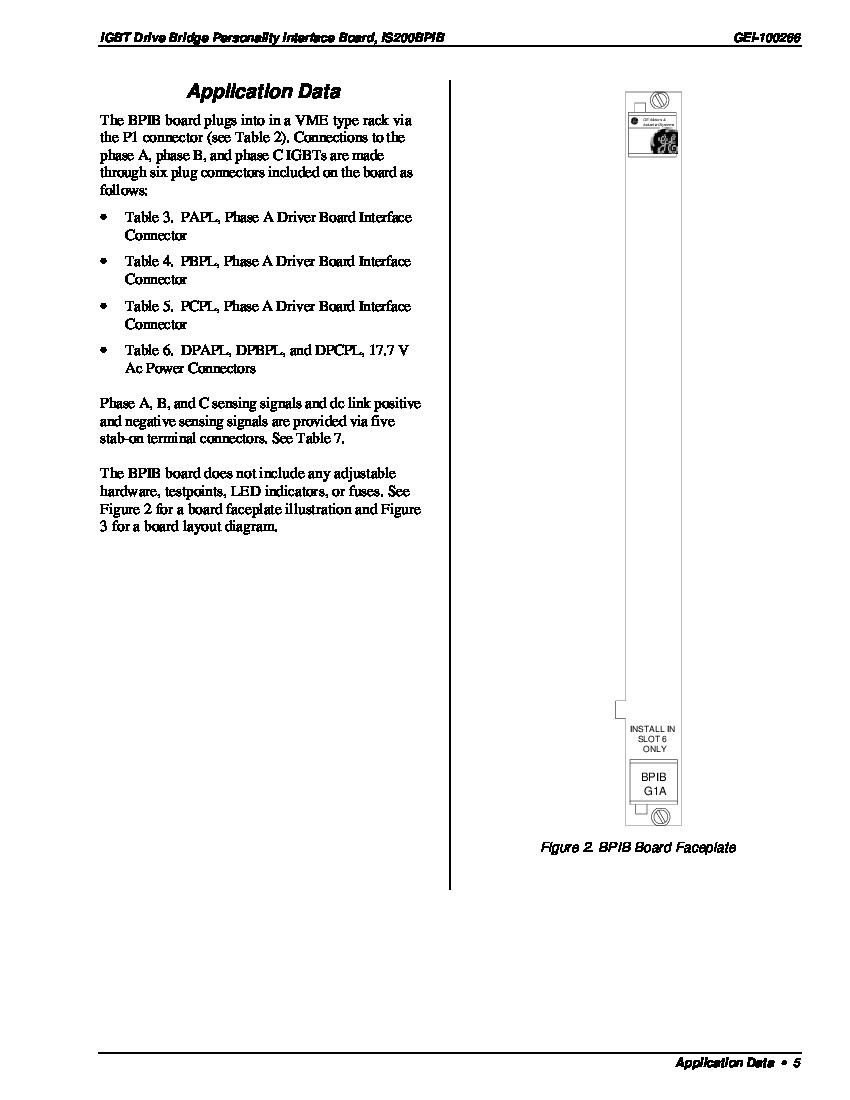 First Page Image of IS200BPIBG1AEB Drive Brige Personality Interface Board App Data.pdf